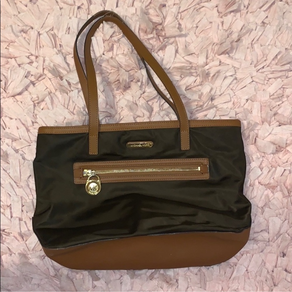 Michael Kors Brown Nylon Shoulder Tote